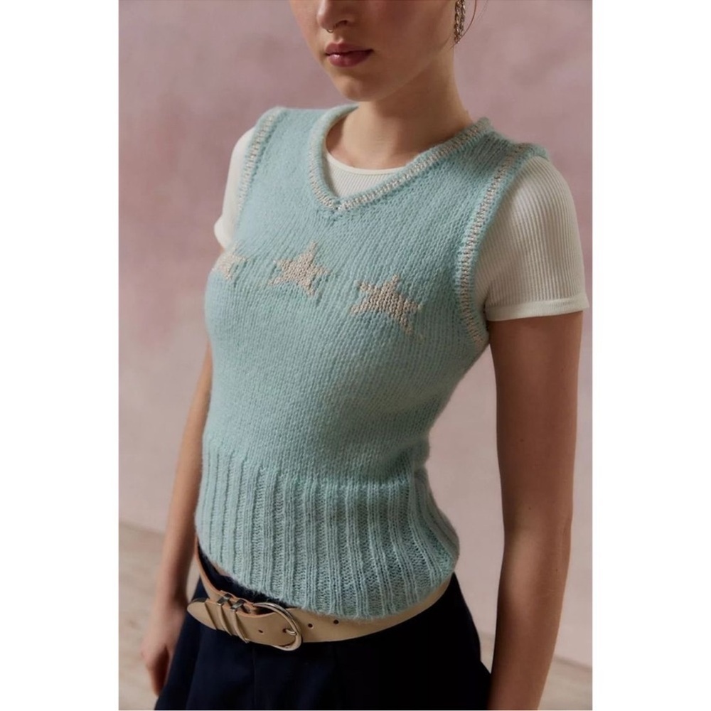 Urban Outfitters Kimchi Blue Star Sparkle Sweater Vest
